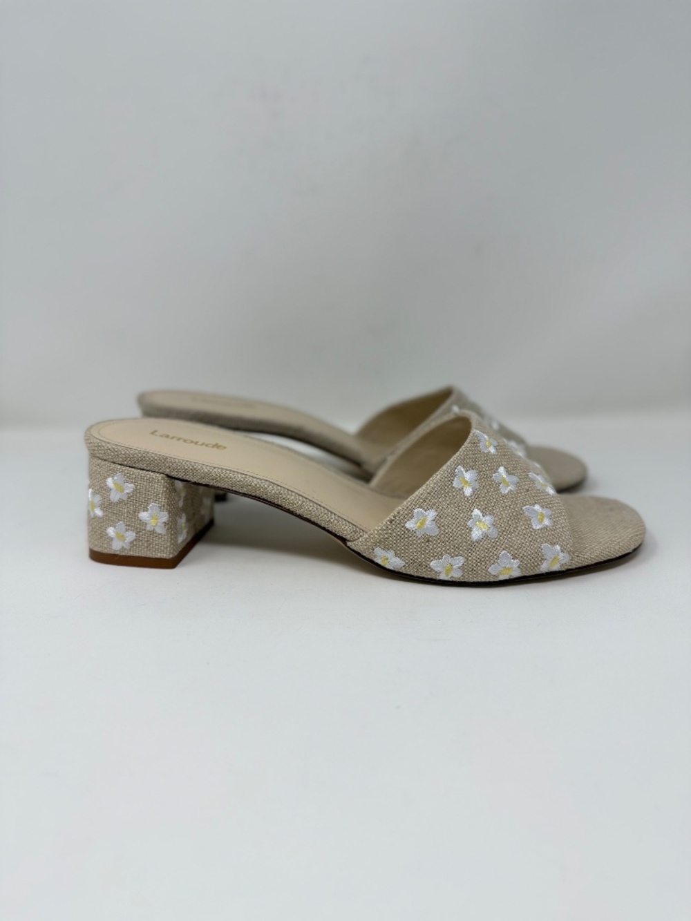 Larroude Brigitte Block Heel Slip On Sandals Sz 11 - Picture 3 of 11